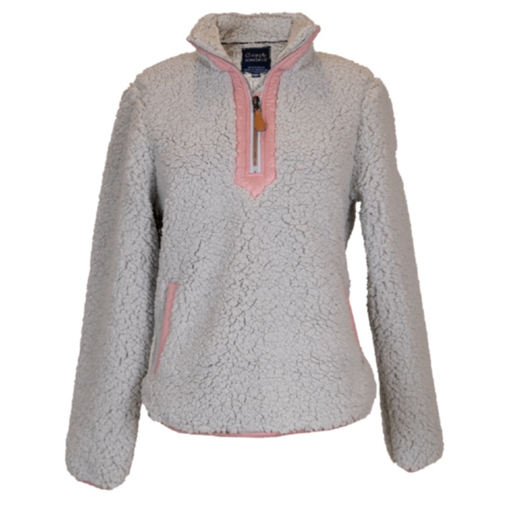 Simply Southern Y Neck Pullover - Pink Suede/Grey